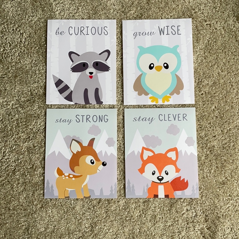 NWOT Canvas Inspirational Woodland Prints